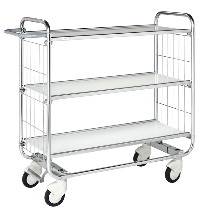 Fleksibel hylletralle, 3 hyller - KM8000-3XL-CL - 1200 x 425
