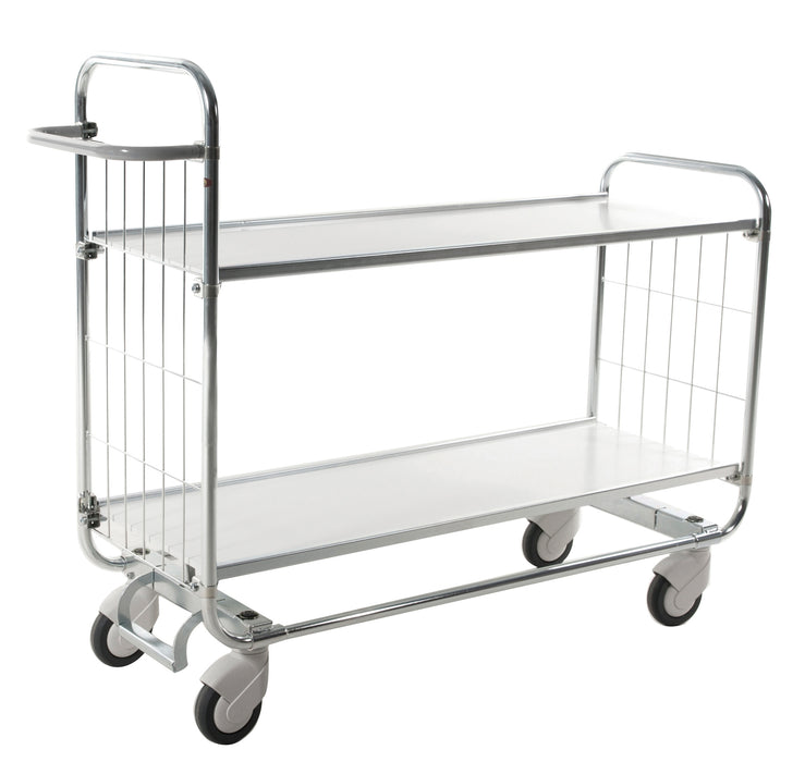 Fleksibel hylletralle, 2 hyller - KM8000-2L-CL - 1000 x 425